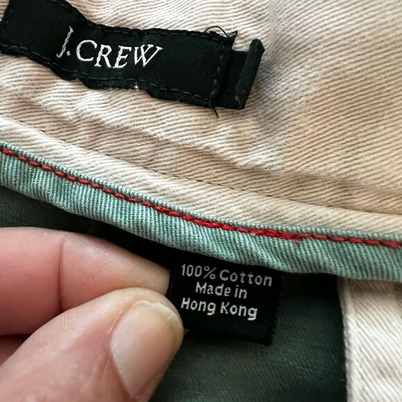 J. Crew Mens Chino Shorts Mid-Rise Golf Embroidered Flat Front Green Size 36 - Picture 7 of 10
